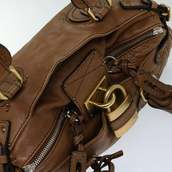 Chloe Paddington Shoulder Bag Leather Brown fm3277