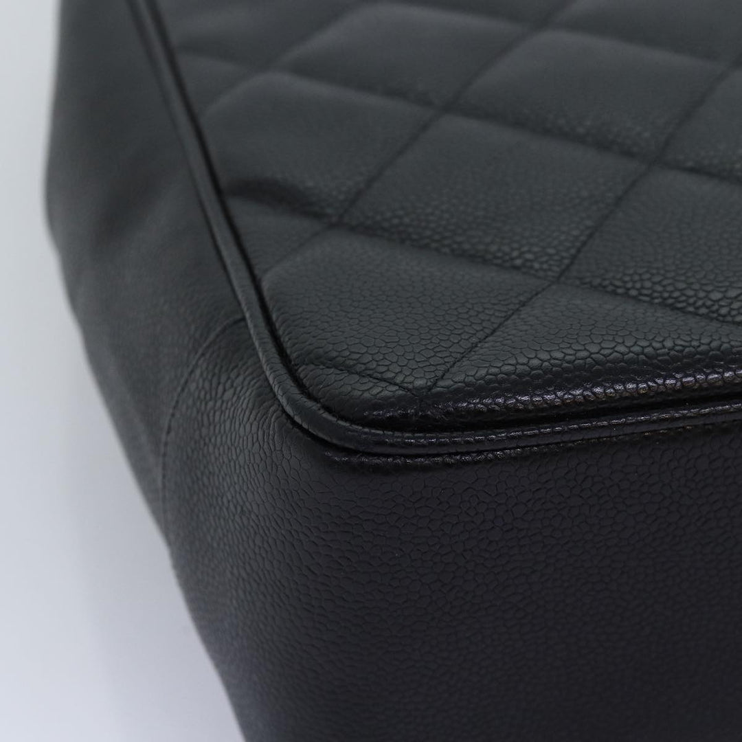 Chanel Big Matelasse Chain Shoulder Bag Caviar Skin Black CC Auth fm3373A