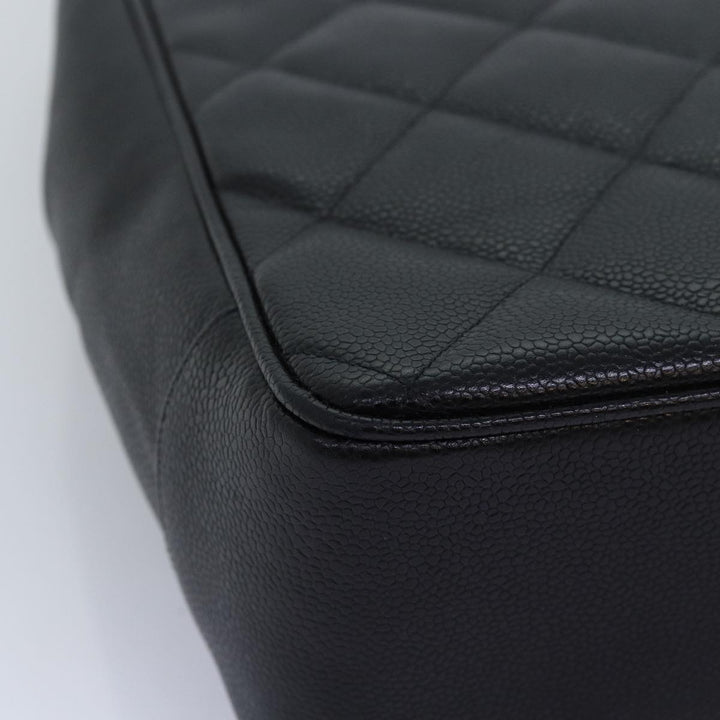 Chanel Big Matelasse Chain Shoulder Bag Caviar Skin Black CC Auth fm3373A