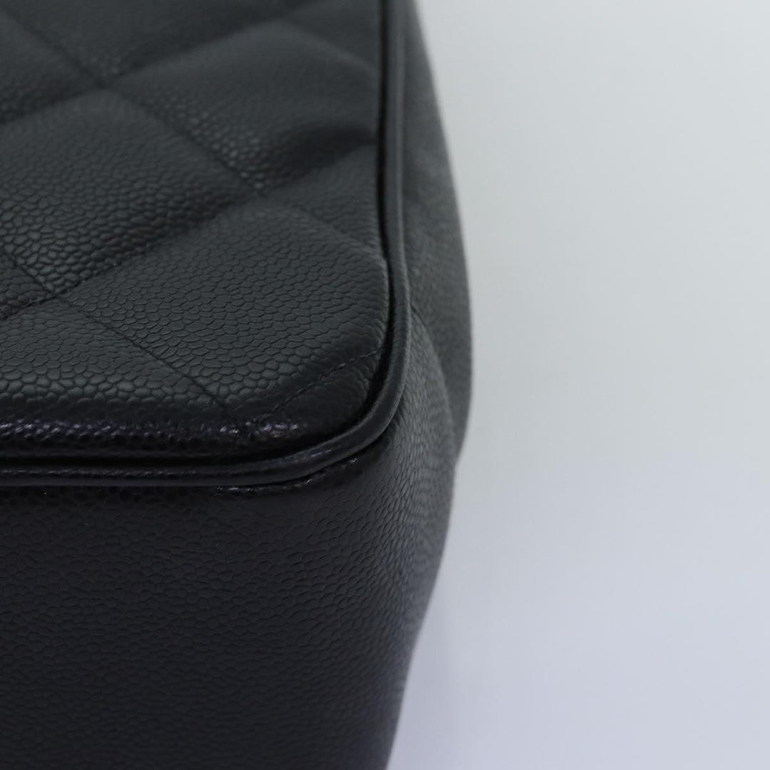 Chanel Big Matelasse Chain Shoulder Bag Caviar Skin Black CC Auth fm3373A