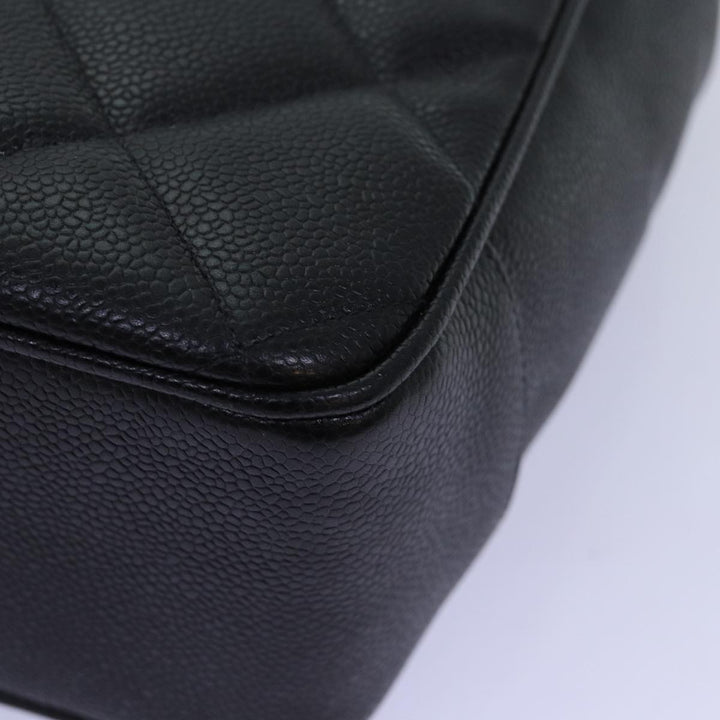 Chanel Big Matelasse Chain Shoulder Bag Caviar Skin Black CC Auth fm3373A