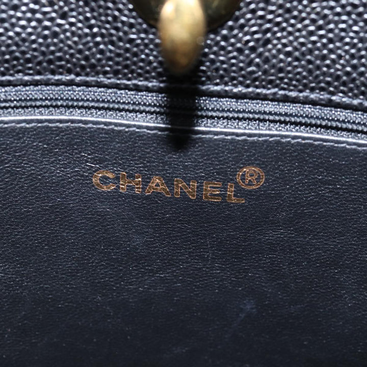 Chanel Big Matelasse Chain Shoulder Bag Caviar Skin Black CC Auth fm3373A