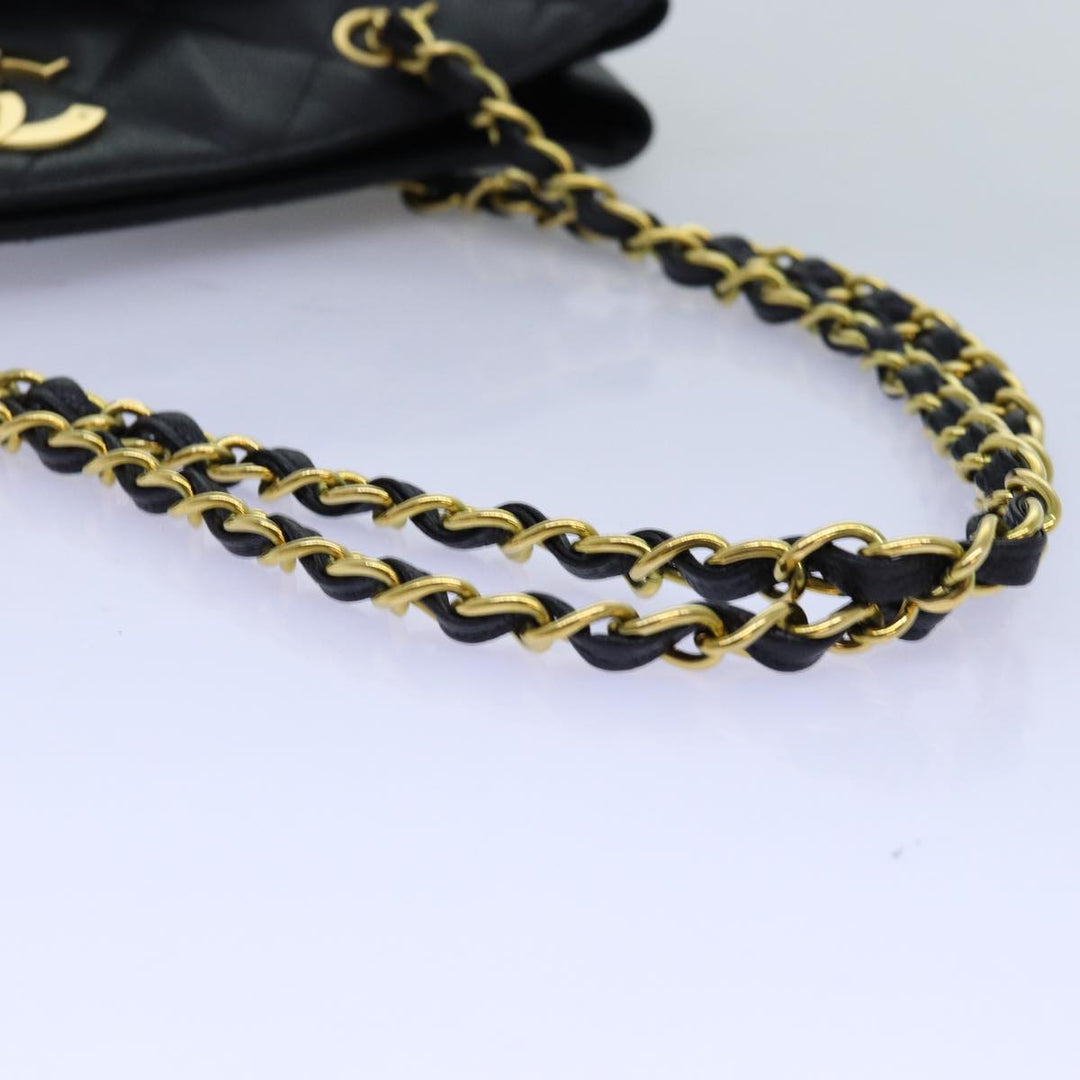 Chanel Big Matelasse Chain Shoulder Bag Caviar Skin Black CC Auth fm3373A
