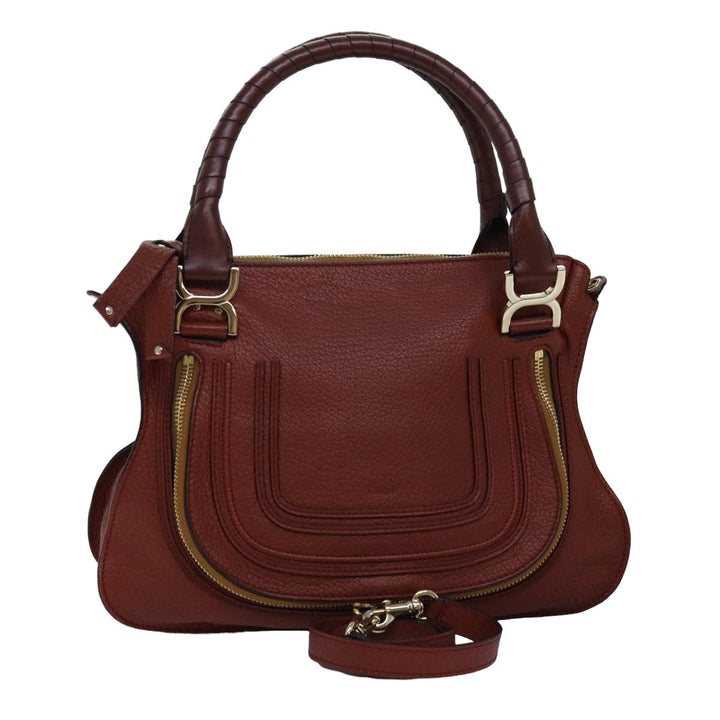 Chloe Mercy Shoulder Bag Leather 2way Brown fm3462