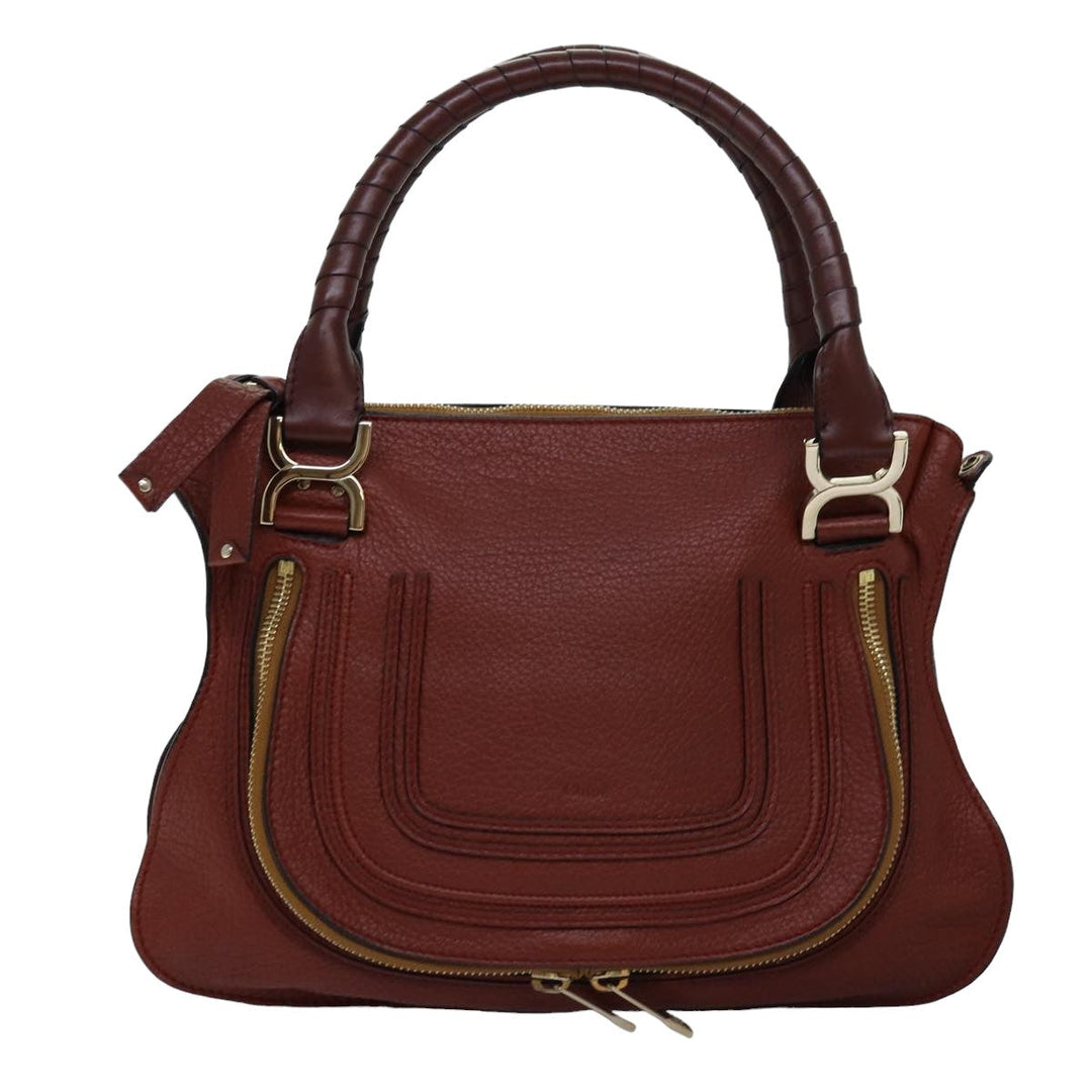 Chloe Mercy Shoulder Bag Leather 2way Brown fm3462