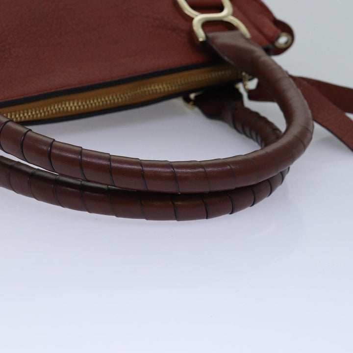 Chloe Mercy Shoulder Bag Leather 2way Brown fm3462