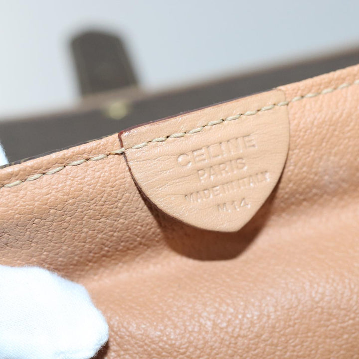Celine Macadam Canvas Boston Bag PVC Leather Brown Auth fm3560