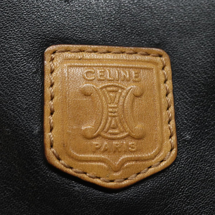 Celine Clutch Bag Leather Black Auth fm3562