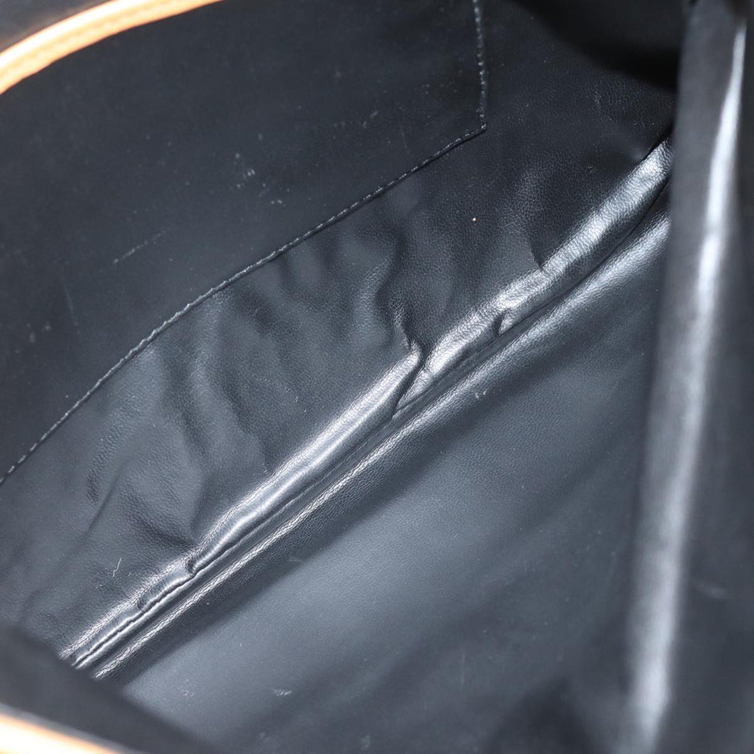 Celine Clutch Bag Leather Black Auth fm3562