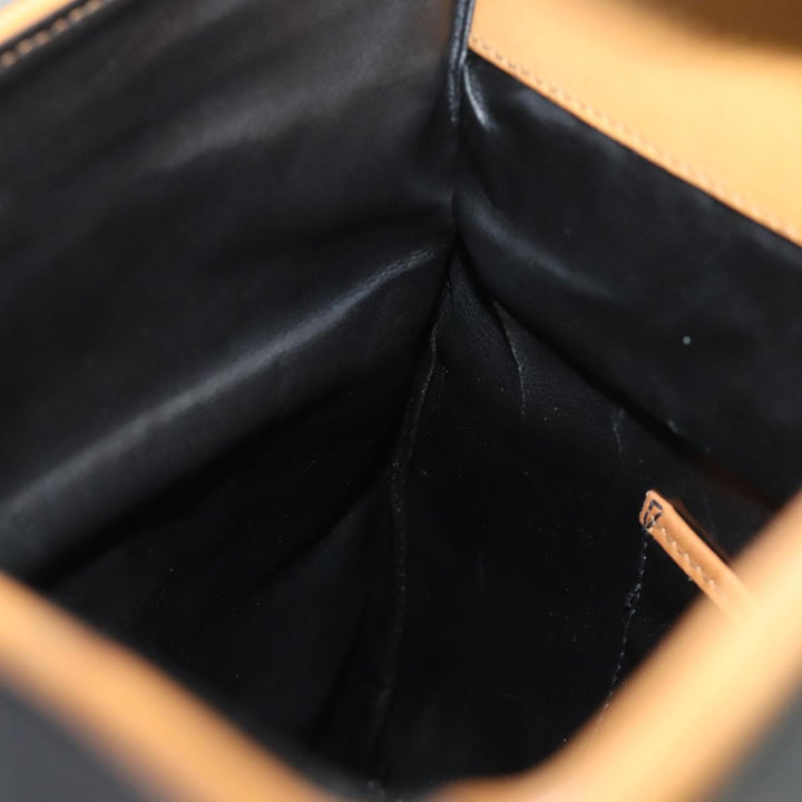 Celine Clutch Bag Leather Black Auth fm3562