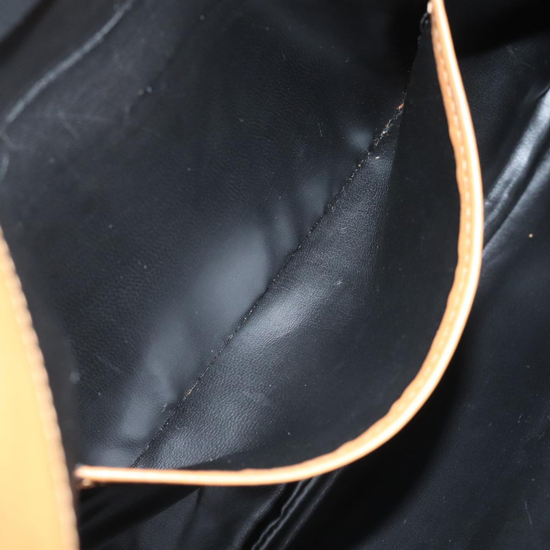 Celine Clutch Bag Leather Black Auth fm3562
