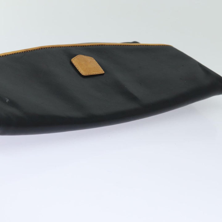 Celine Clutch Bag Leather Black Auth fm3562