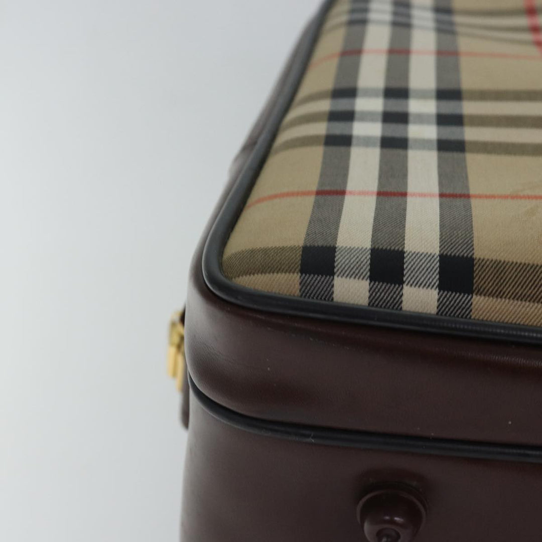BurberrySs Nova Check Boston Bag Canvas Beige Auth fm3564