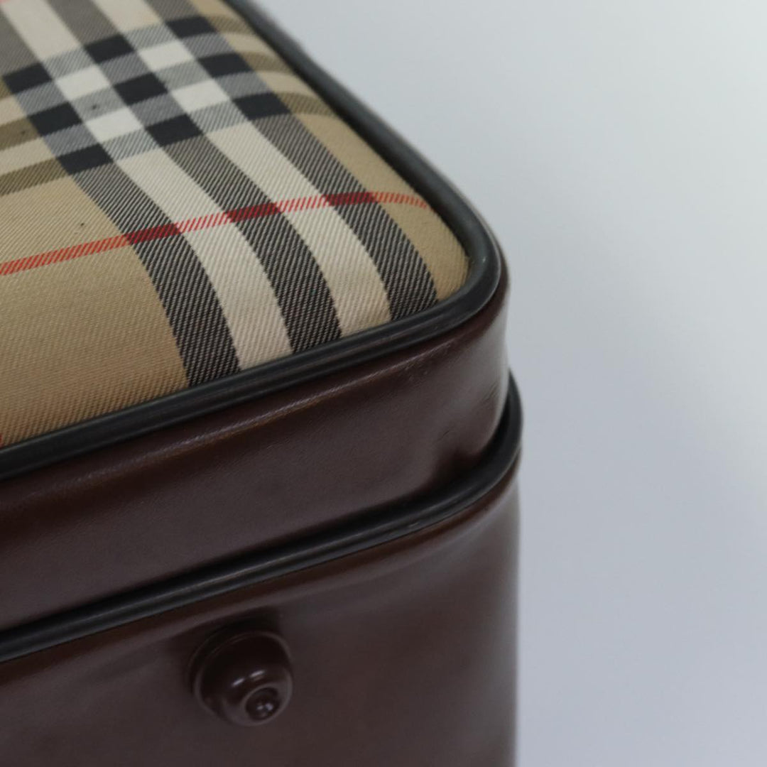 BurberrySs Nova Check Boston Bag Canvas Beige Auth fm3564