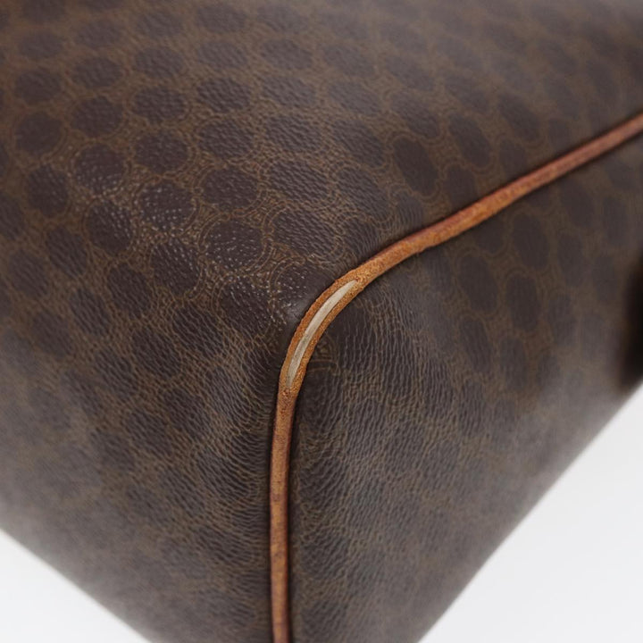 Celine Macadam Canvas Boston Bag PVC Leather Brown Auth fm3647
