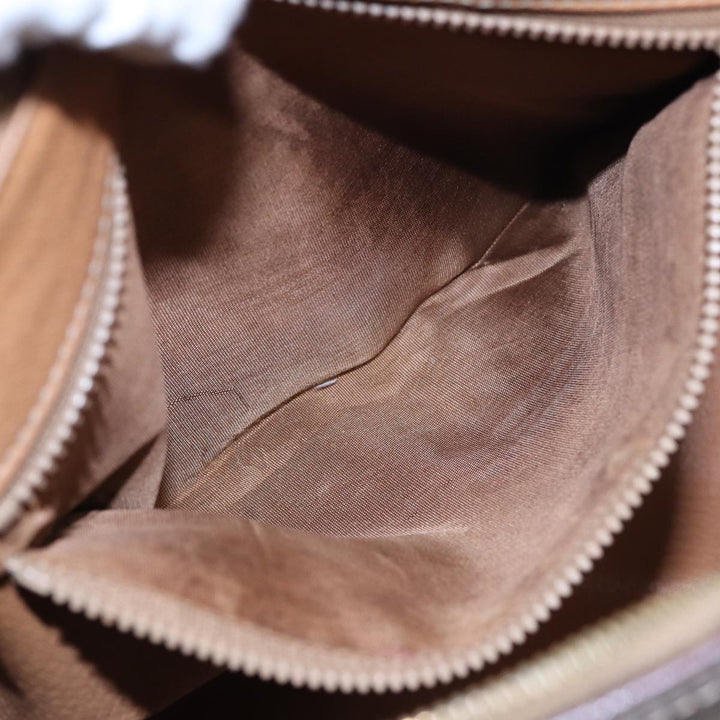 Celine Macadam Canvas Boston Bag PVC Leather Brown Auth fm3647