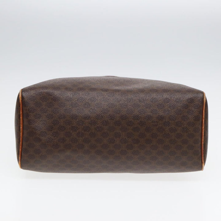 Celine Macadam Canvas Boston Bag PVC Leather Brown Auth fm3647