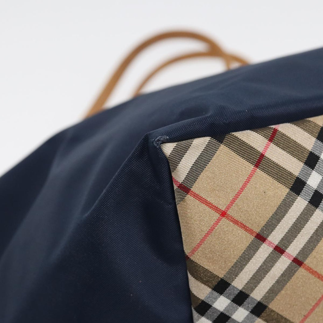 BurberrySs Nova Check Blue Label Tote Bag Nylon Navy Auth fm3650