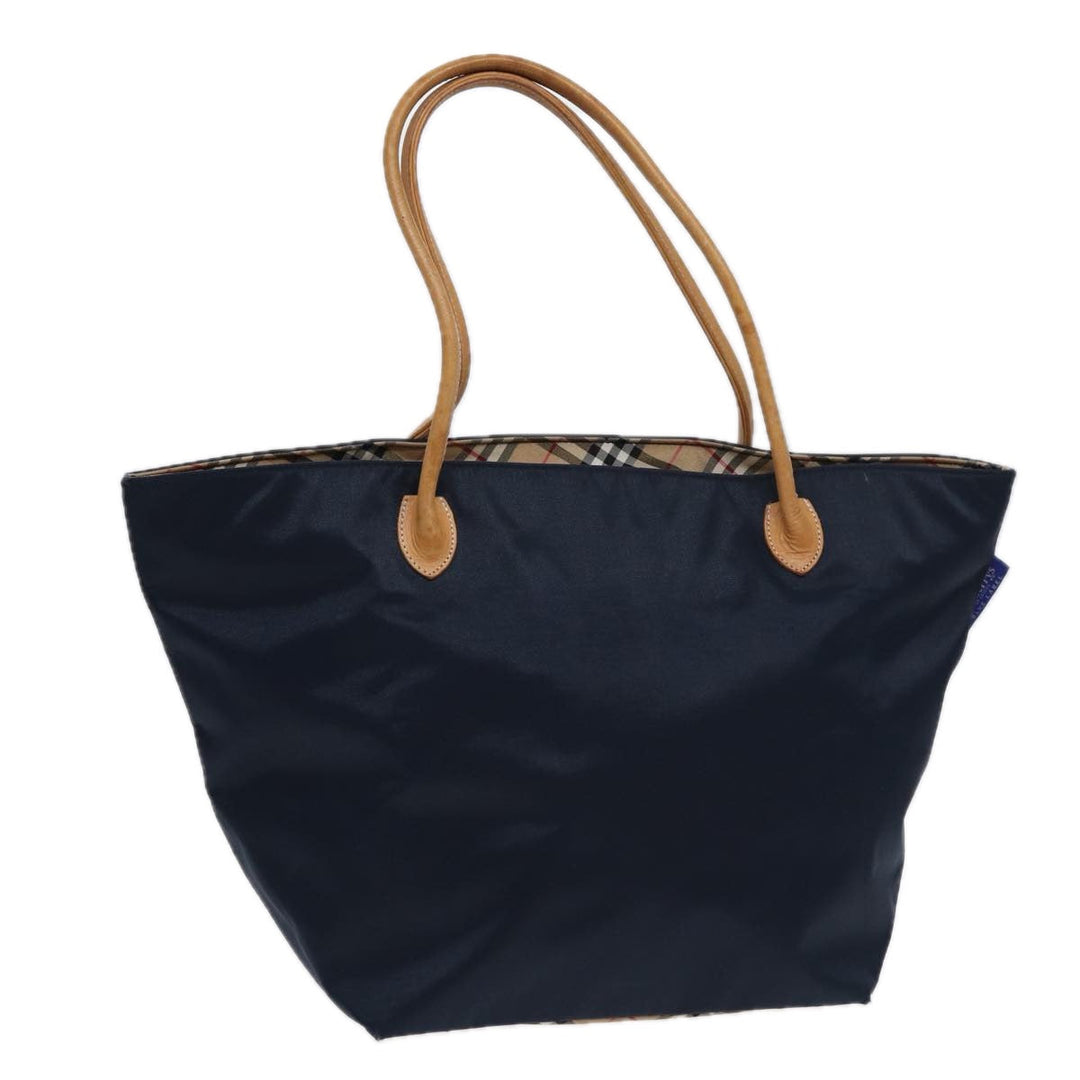 BurberrySs Nova Check Blue Label Tote Bag Nylon Navy Auth fm3650