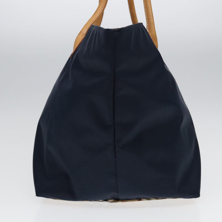 BurberrySs Nova Check Blue Label Tote Bag Nylon Navy Auth fm3650
