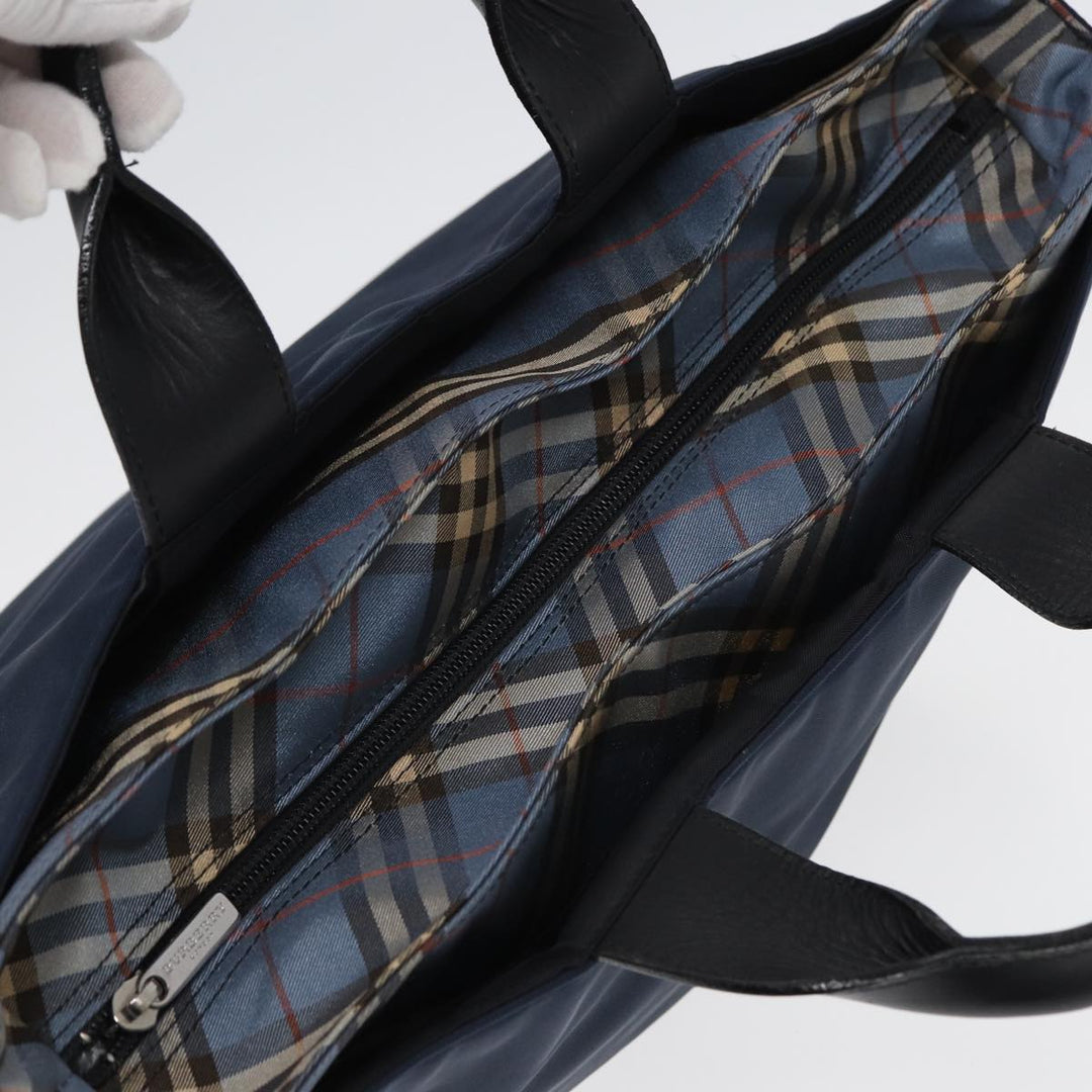 Burberry Nova Check Hand Bag Nylon Navy Auth fm3652