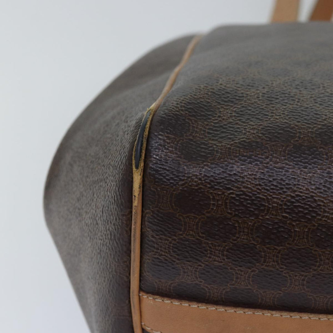 Celine Macadam Canvas Tote Bag PVC Leather Brown Auth fm3671