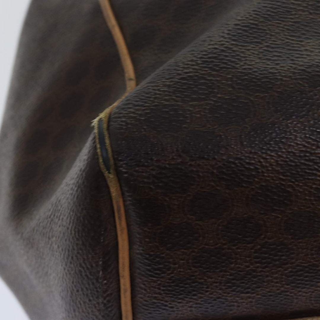 Celine Macadam Canvas Tote Bag PVC Leather Brown Auth fm3671