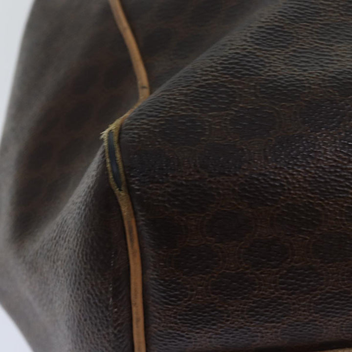 Celine Macadam Canvas Tote Bag PVC Leather Brown Auth fm3671