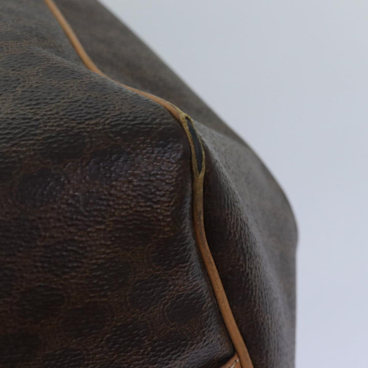 Celine Macadam Canvas Tote Bag PVC Leather Brown Auth fm3671
