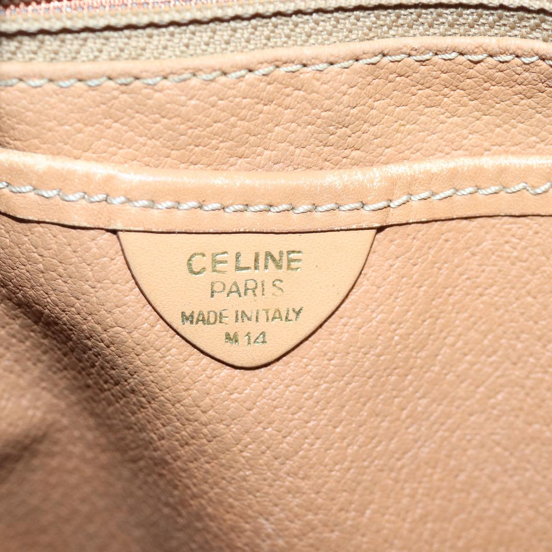 Celine Macadam Canvas Tote Bag PVC Leather Brown Auth fm3671