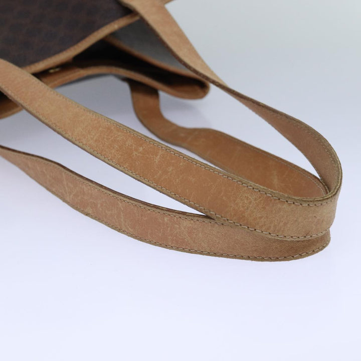 Celine Macadam Canvas Tote Bag PVC Leather Brown Auth fm3671