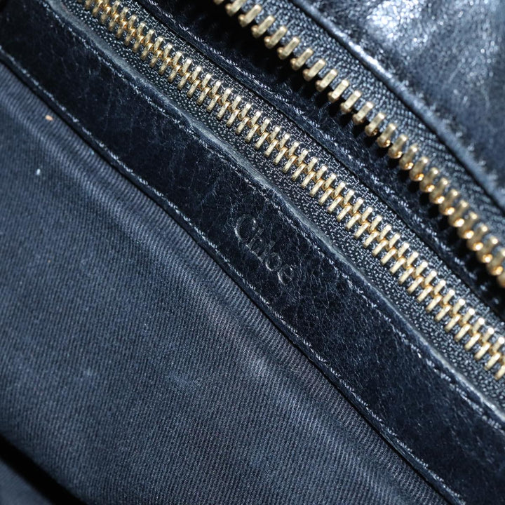 Chloe Etel Hand Bag Leather 2way Black Gold fm3754