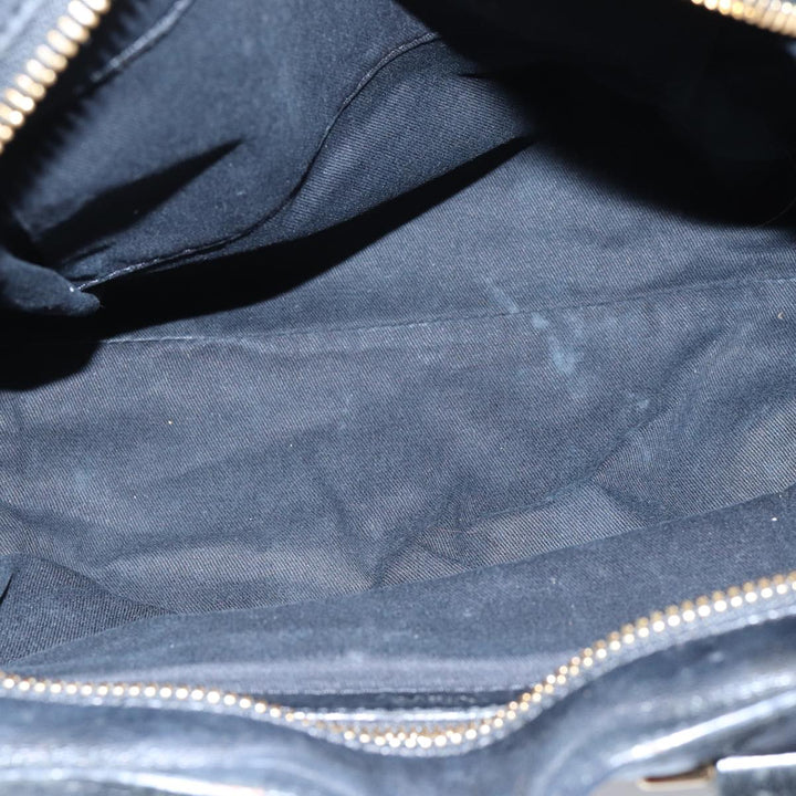 Chloe Etel Hand Bag Leather 2way Black Gold fm3754