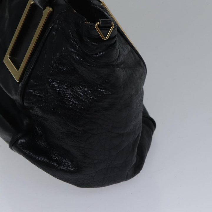 Chloe Etel Hand Bag Leather 2way Black Gold fm3754