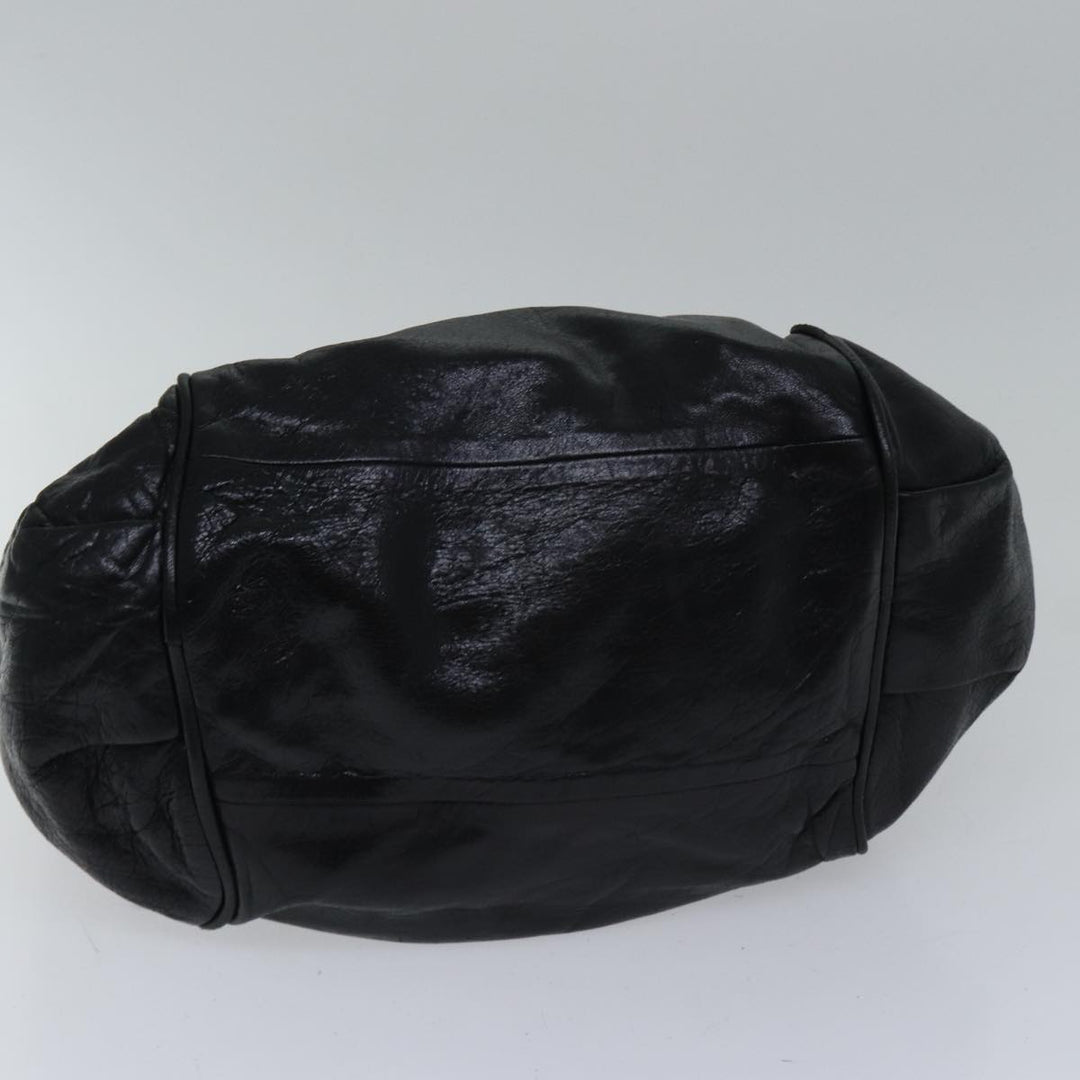 Chloe Etel Hand Bag Leather 2way Black Gold fm3754