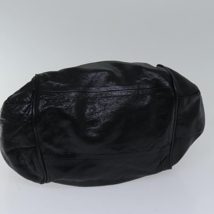 Chloe Etel Hand Bag Leather 2way Black Gold fm3754