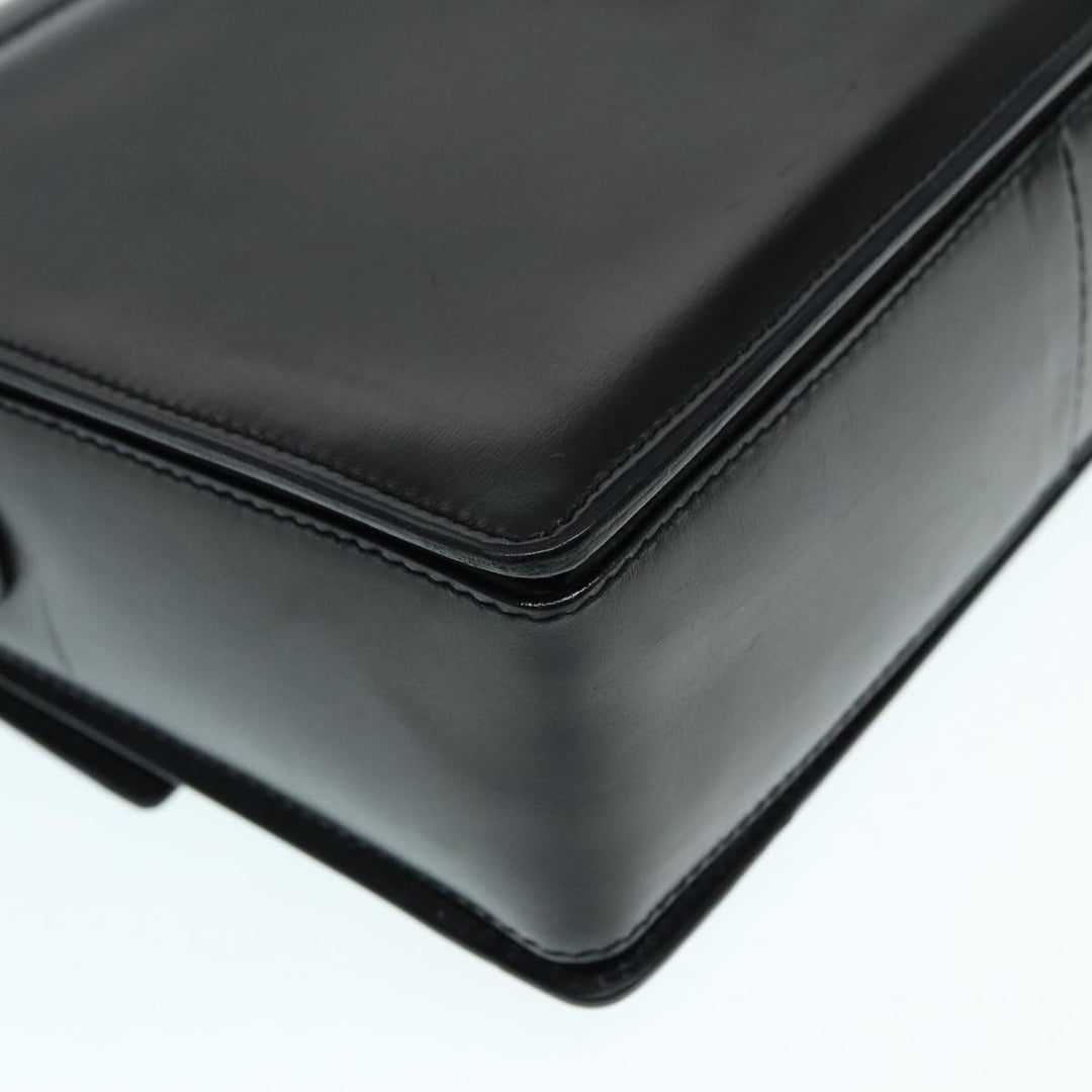 Celine Shoulder Bag Leather Black Silver Auth fm3770