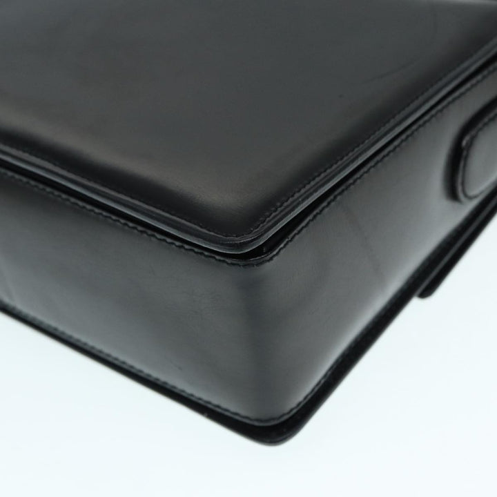 Celine Shoulder Bag Leather Black Silver Auth fm3770