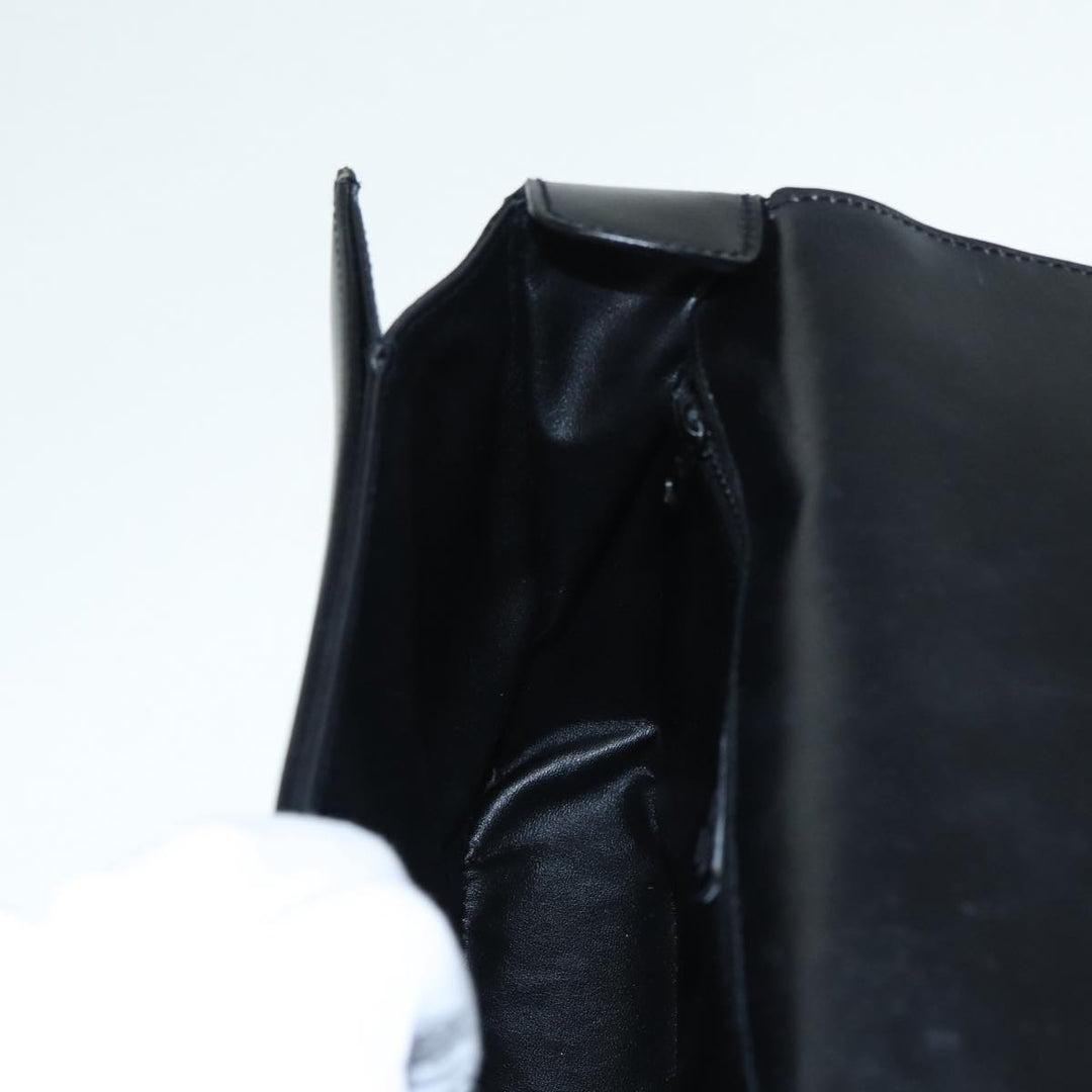 Celine Shoulder Bag Leather Black Silver Auth fm3770