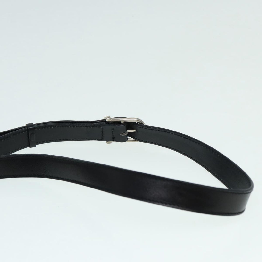 Celine Shoulder Bag Leather Black Silver Auth fm3770