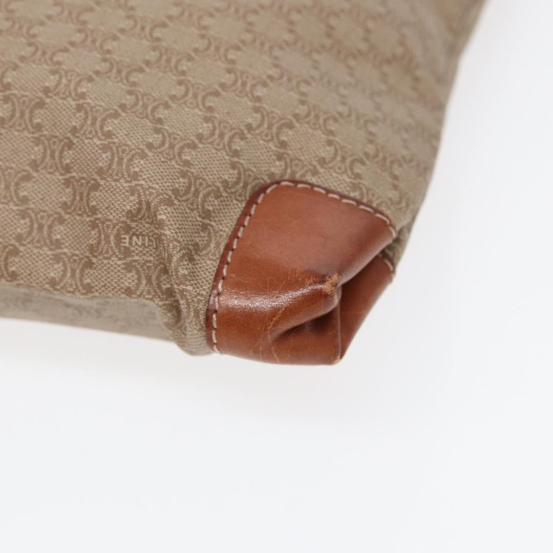 Celine Macadam Canvas Hand Bag Beige Auth fm3782