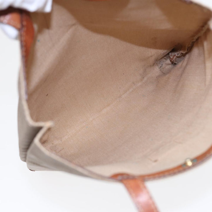Celine Macadam Canvas Hand Bag Beige Auth fm3782