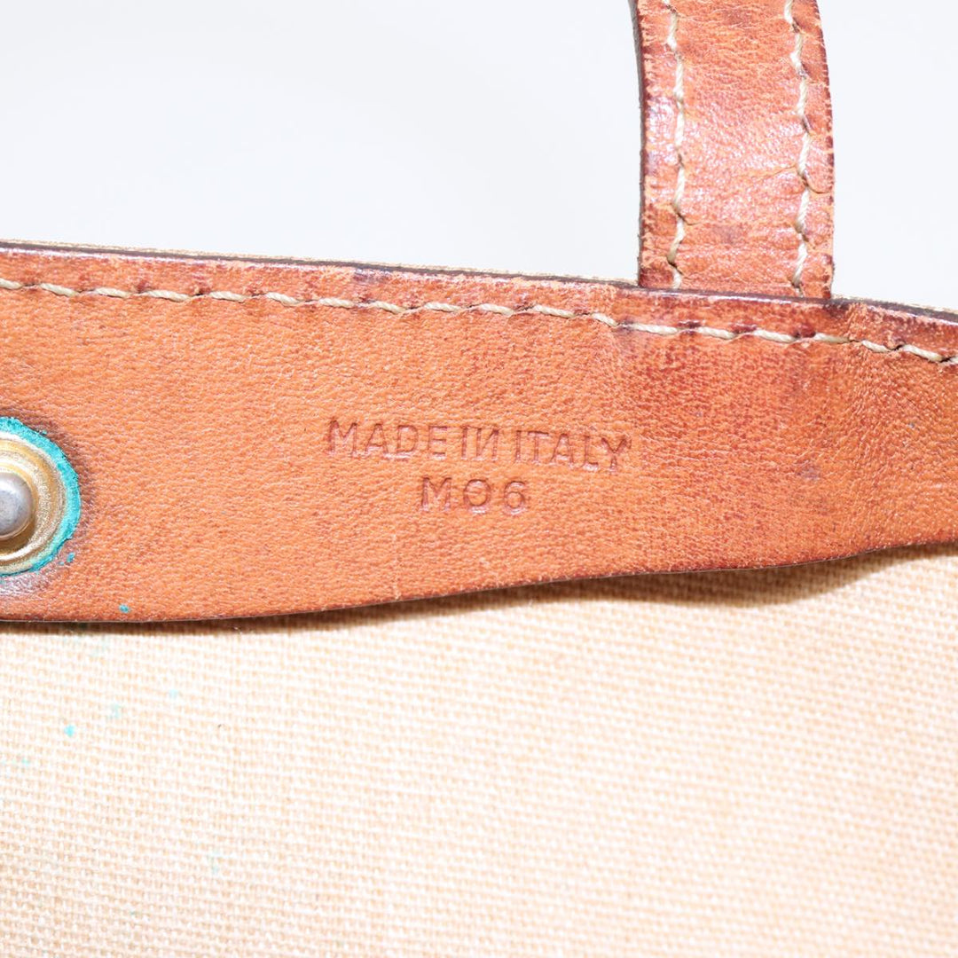 Celine Macadam Canvas Hand Bag Beige Auth fm3782