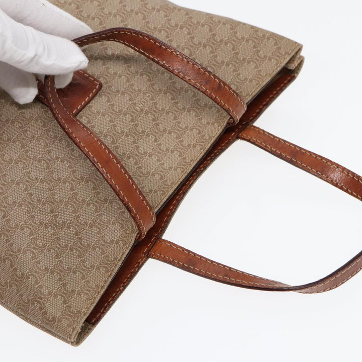 Celine Macadam Canvas Hand Bag Beige Auth fm3782