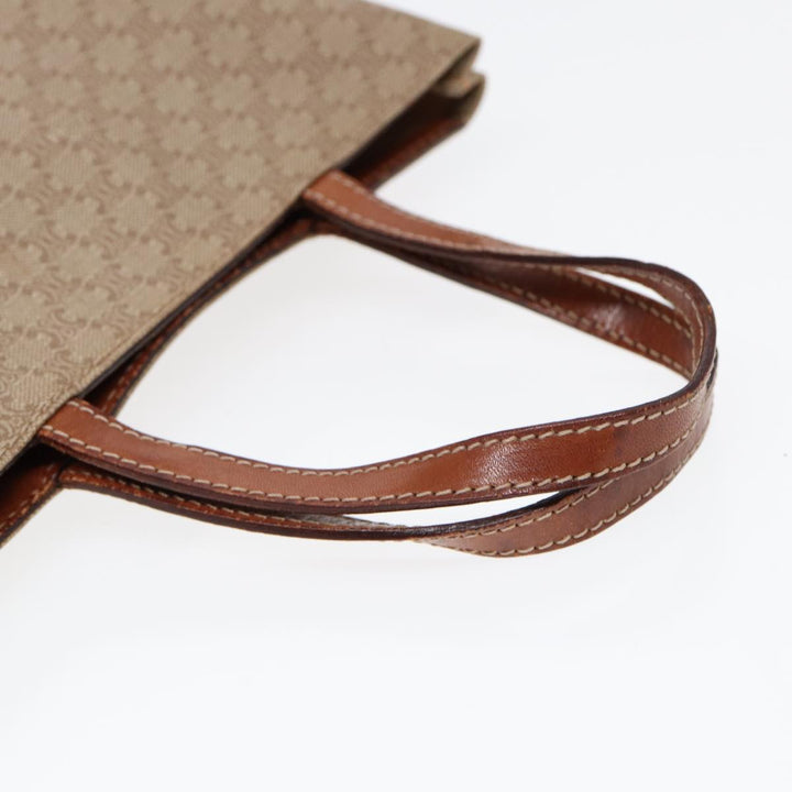 Celine Macadam Canvas Hand Bag Beige Auth fm3782