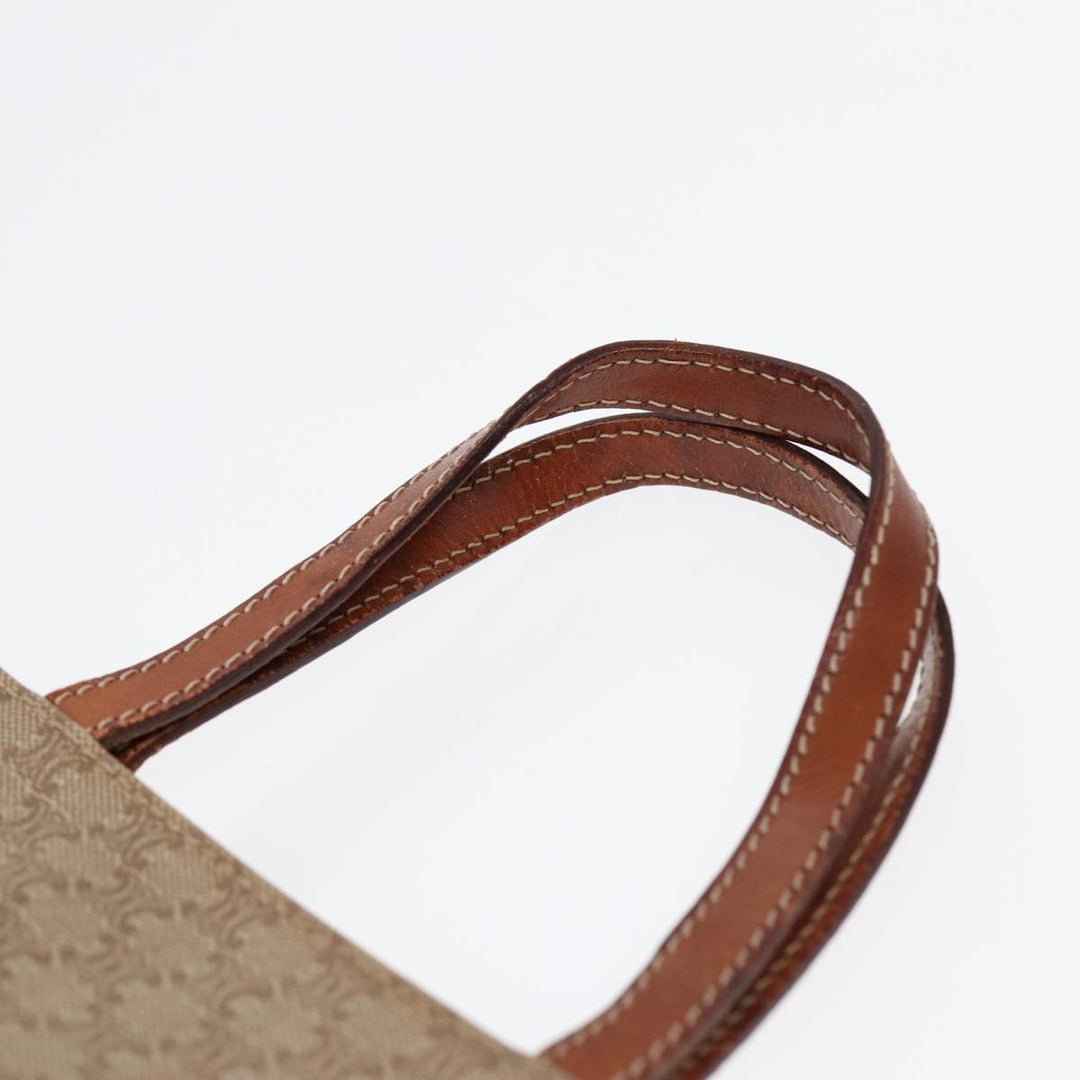Celine Macadam Canvas Hand Bag Beige Auth fm3782