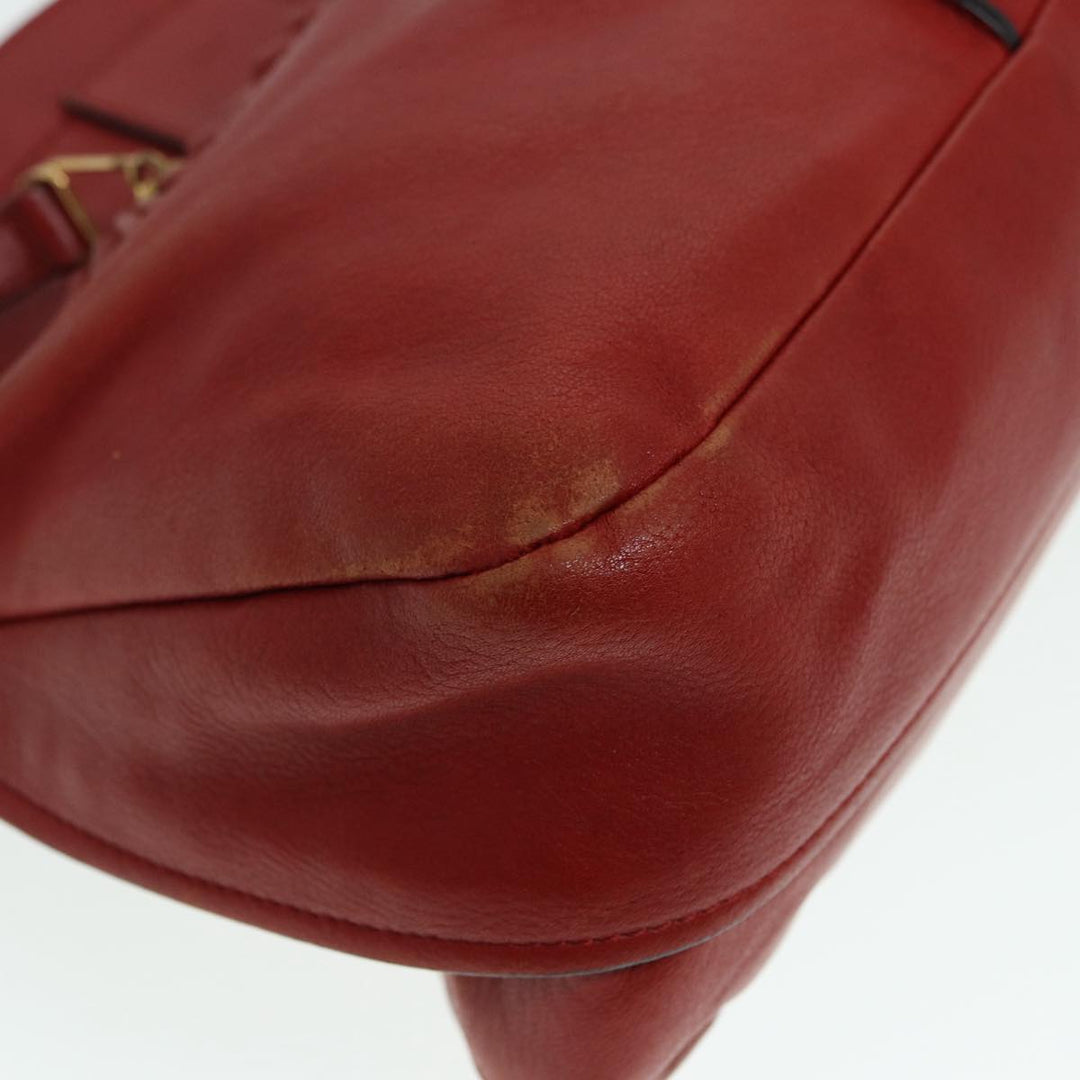 Chloe Hand Bag Leather Red Gold fm3784
