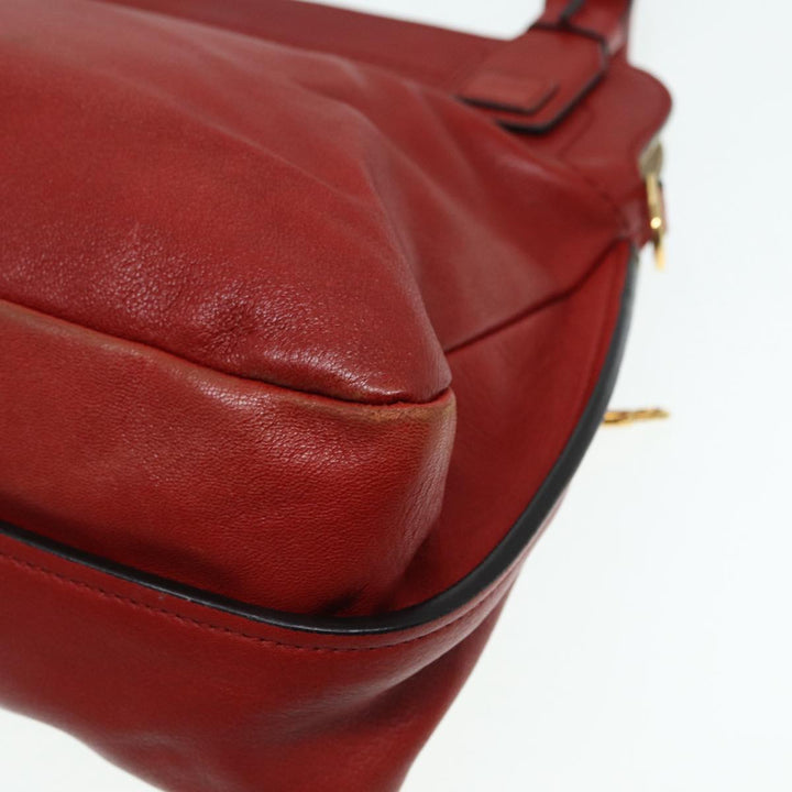 Chloe Hand Bag Leather Red Gold fm3784