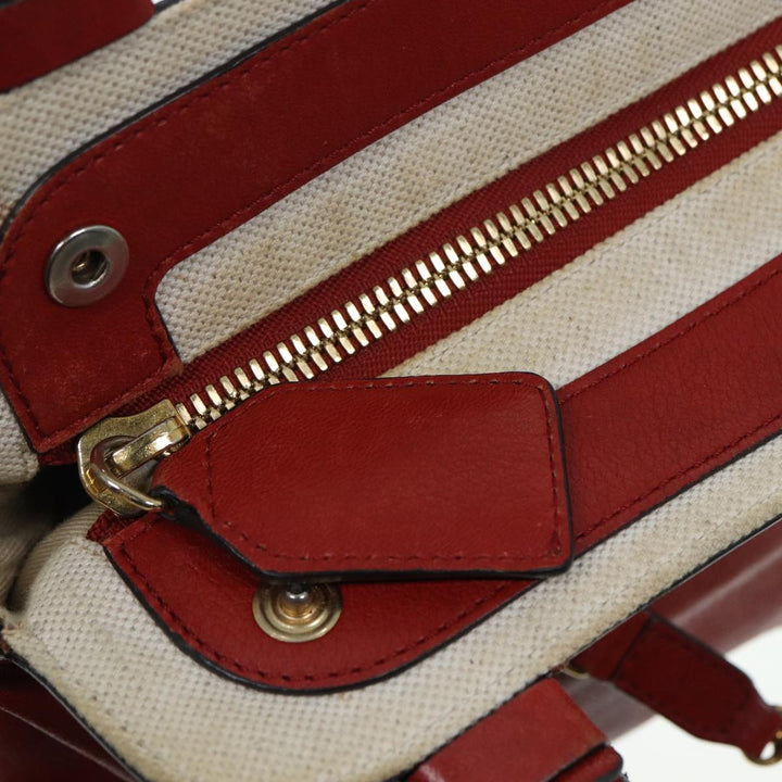 Chloe Hand Bag Leather Red Gold fm3784
