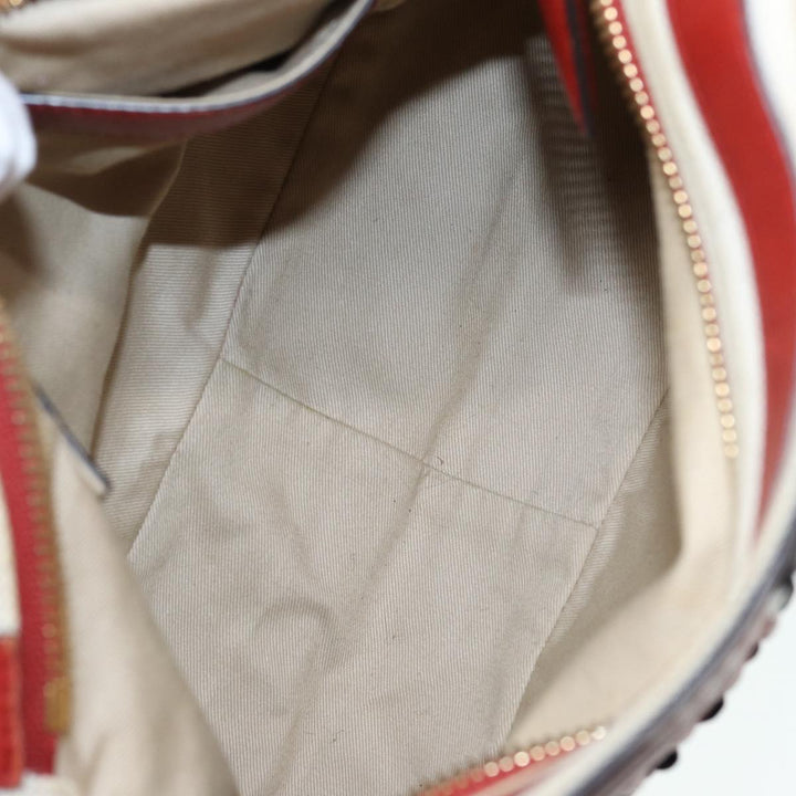 Chloe Hand Bag Leather Red Gold fm3784